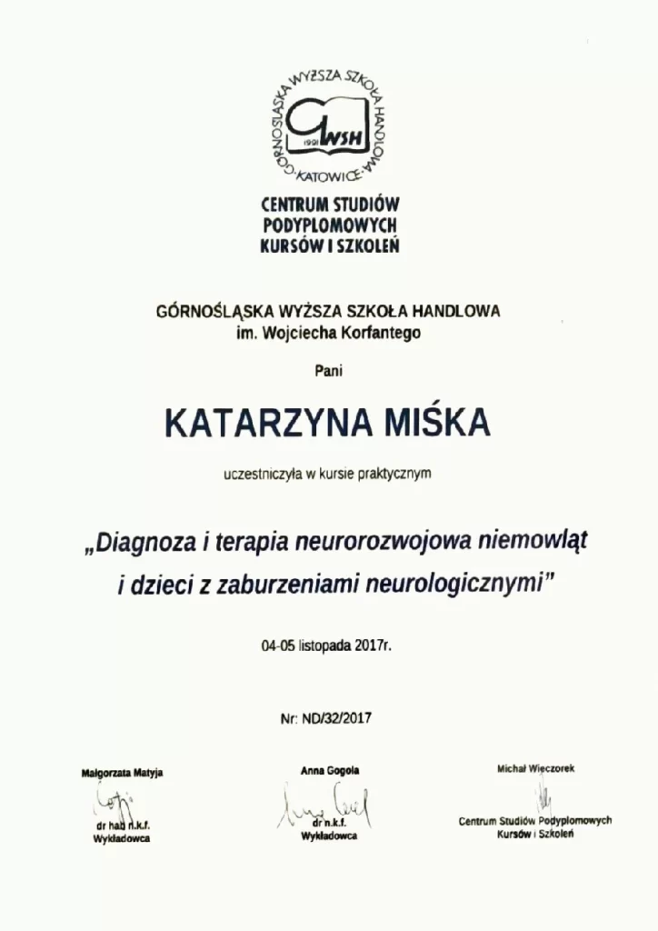 Certyfikat Katarzyna Miśka